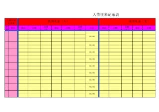 人情往来表(自动计算)