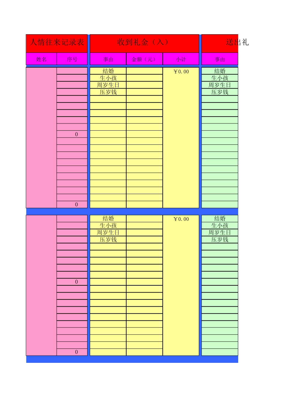 人情往来记录表_第1页