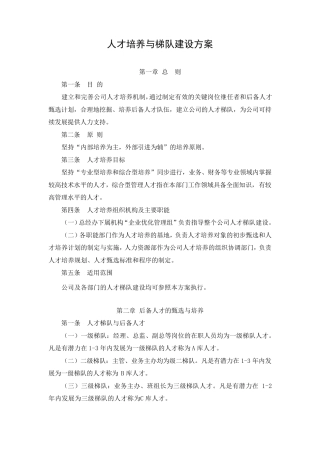 人才培养与梯队建设方案2