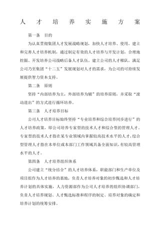 人才培养实施方案