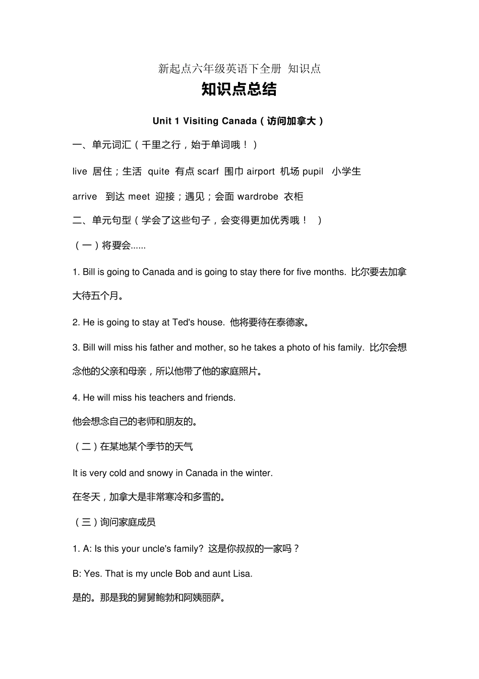 人教(新起点)20192020年六年级下册英语全册知识点_第1页