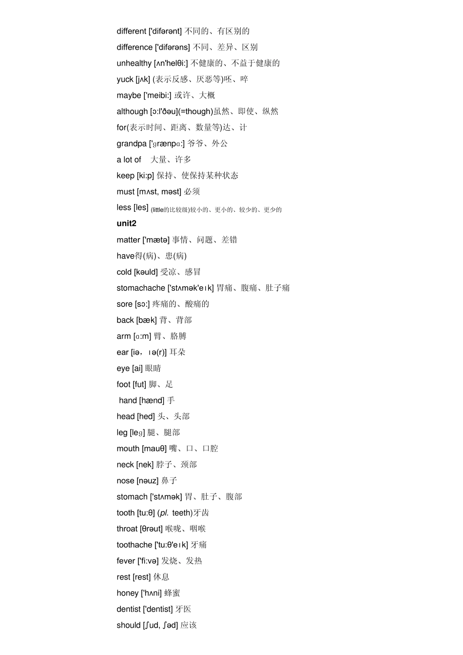 人教新目标八年级上册英语单词(部分带音标汉语可编辑)_第2页