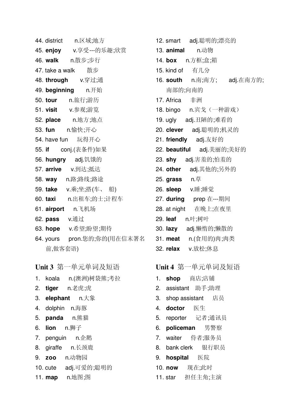 人教版(新目标)七年级下册英语单词表_第2页
