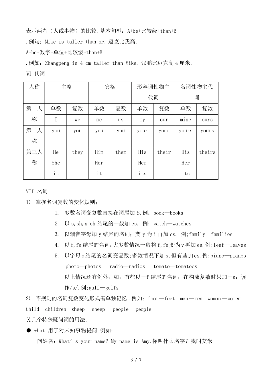 人教版pep六年级英语总复习知识点_第3页