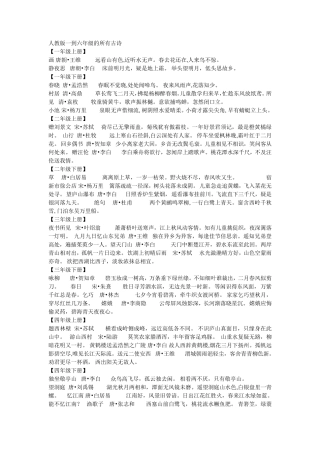 人教版一到六年级的所有古诗