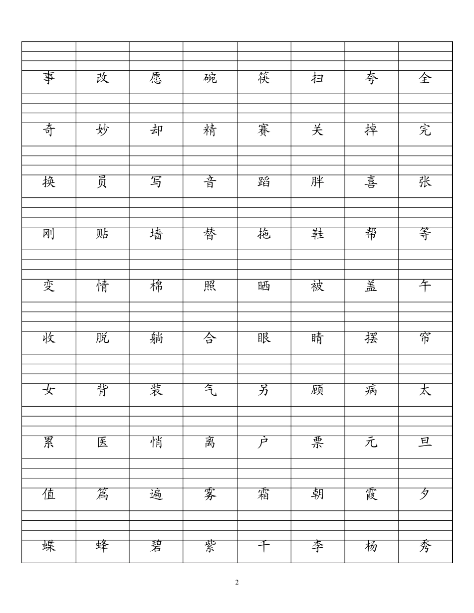人教版一年级下册生字表(给汉字加拼音)_第2页