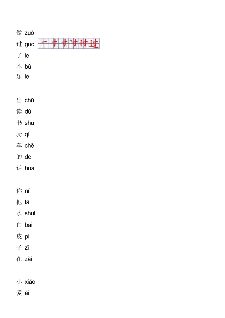 人教版一年级生字表笔顺_第2页