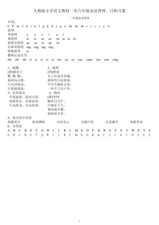 人教版一至六年级日积月累