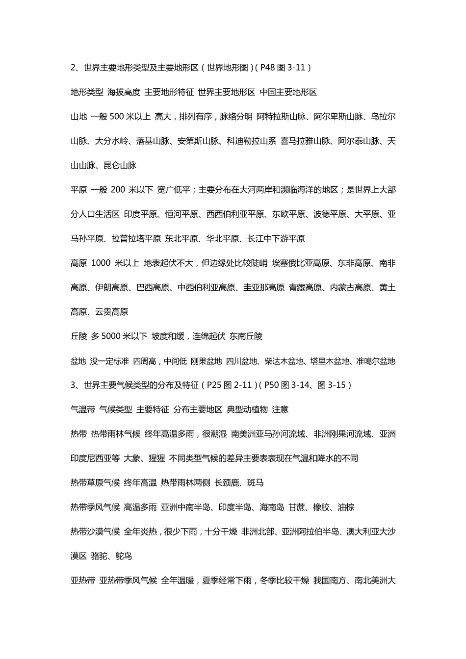 人教版七年级上册《历史与社会》复习提纲_第3页