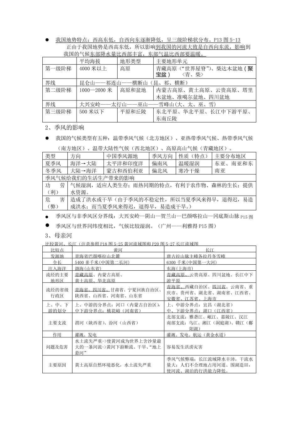人教版七年级下册历史与社会复习资料_第2页