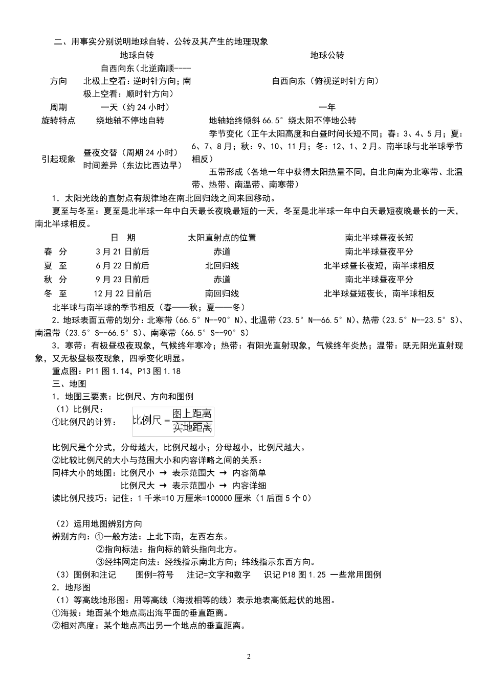 人教版七年级地理上册复习资料_第2页