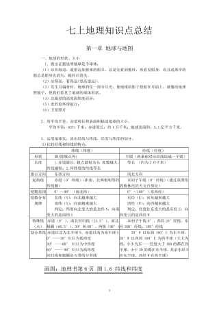 人教版七年级地理上册知识点记忆方法