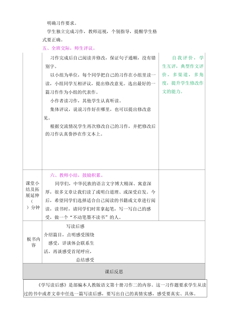 部编五年级下册语文习作：写读后感教案_第3页