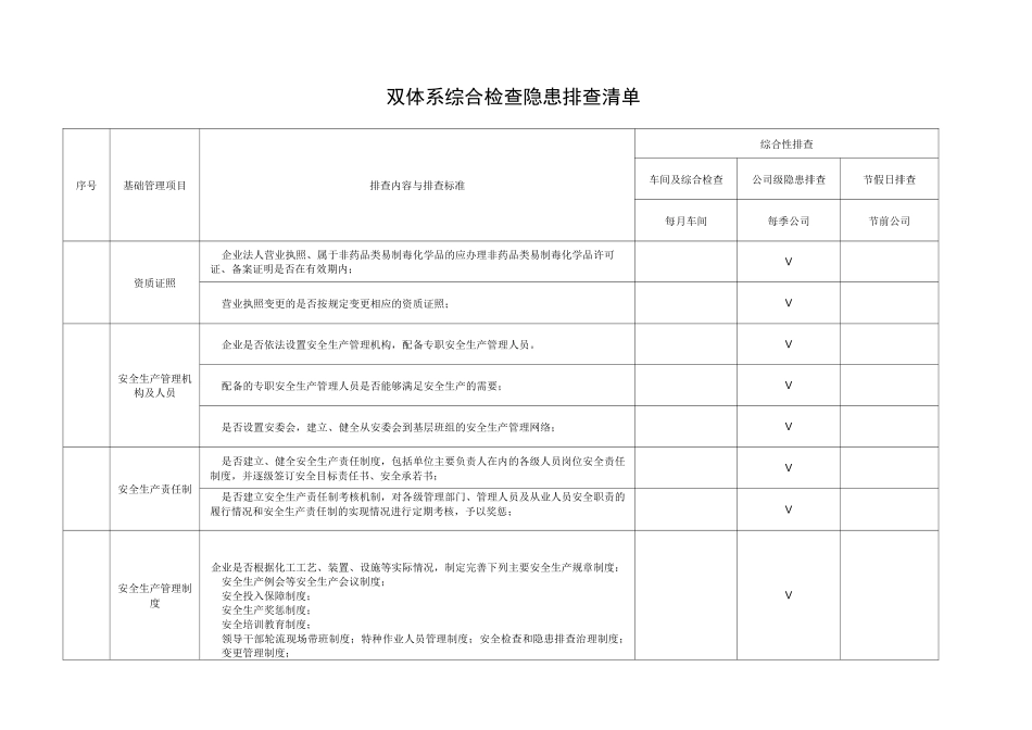 双体系公司综合性检查表_第1页