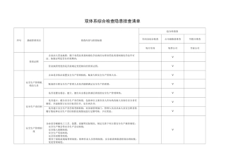 双体系公司综合性检查表
