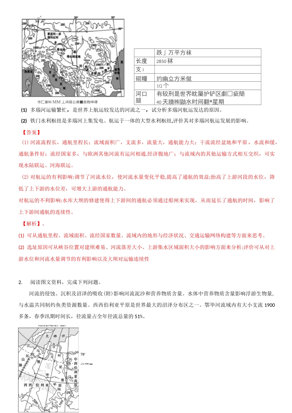 2020年高三专项训练大题：河流的航运价值_第2页
