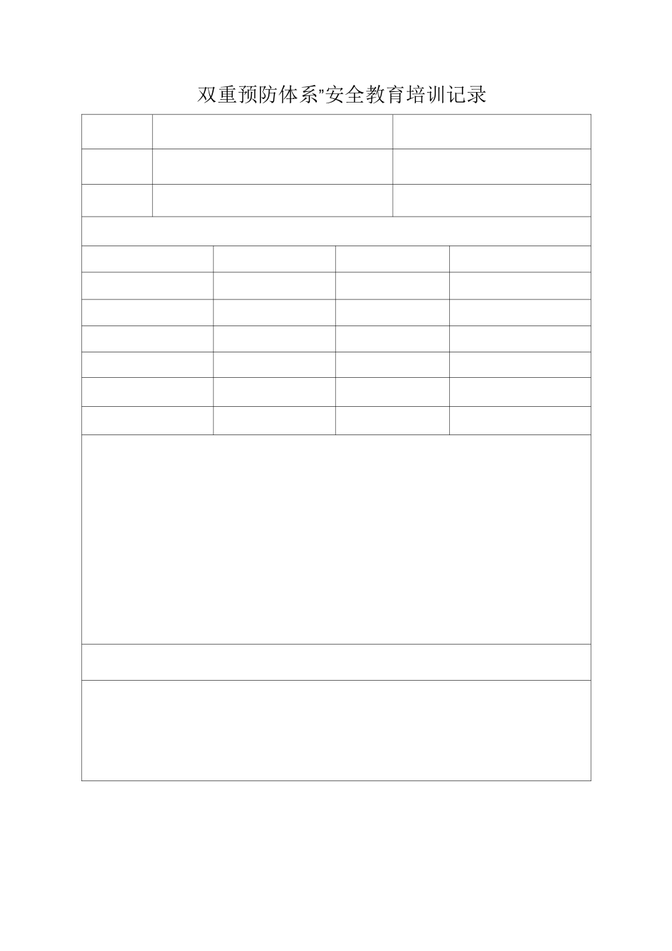 双重预防体系”安全教育培训记录_第2页