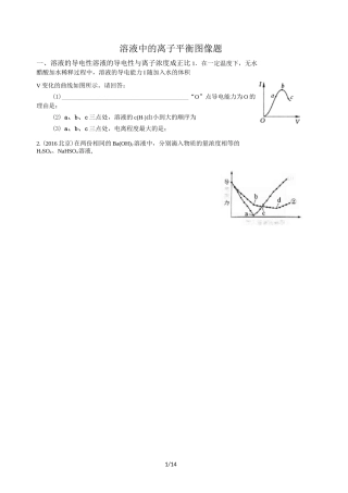 溶液中离子平衡图像题选编1