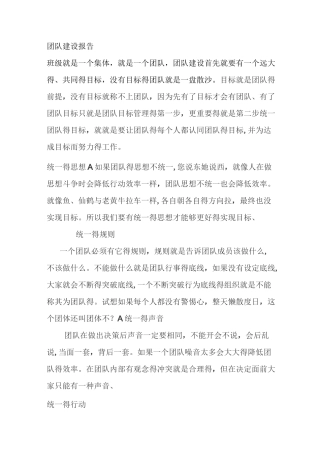 团队建设报告