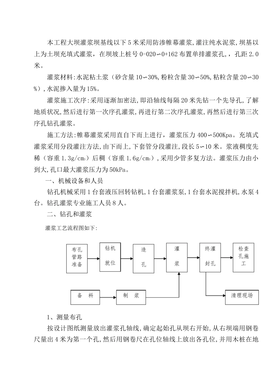 大坝帷幕灌浆及充填灌浆施工方案(word版)_第2页