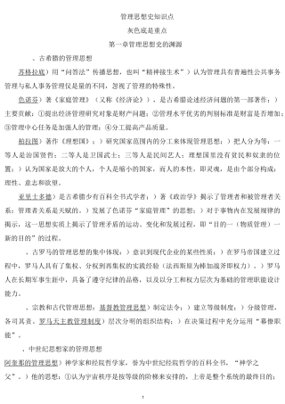 《管理思想史》(知识点)