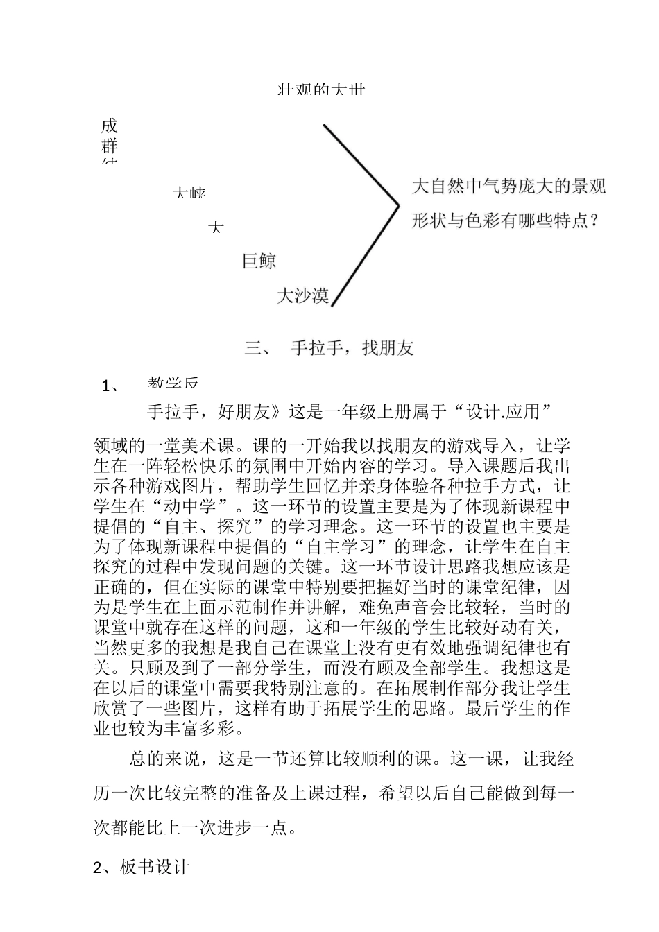 岭南版第一册美术教学反思_第2页