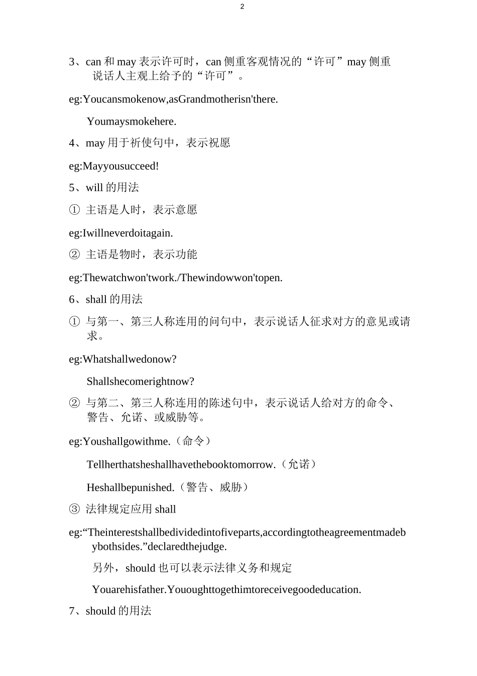 高中英语语法总结：情态动词_第2页