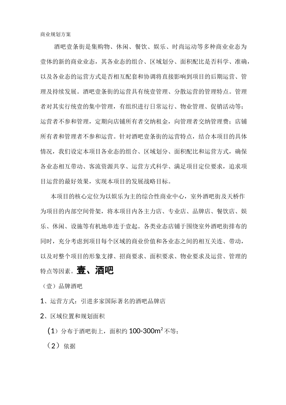 酒吧街商业规划方案方案_第2页
