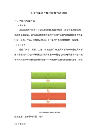 工业污染源产排污核算方法说明