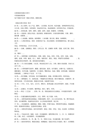 注册商标时国际分类