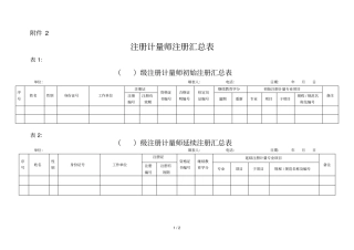 注册计量师初始注册总结表