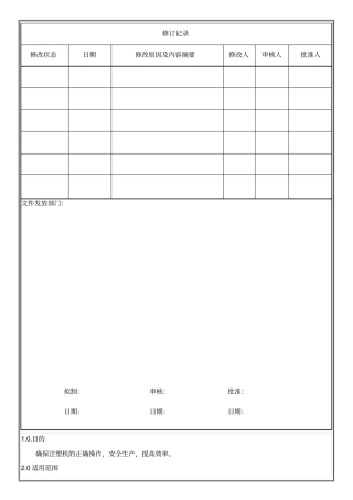 注塑机操作规程