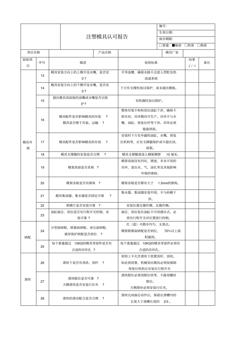 注塑模具认可报告_第1页