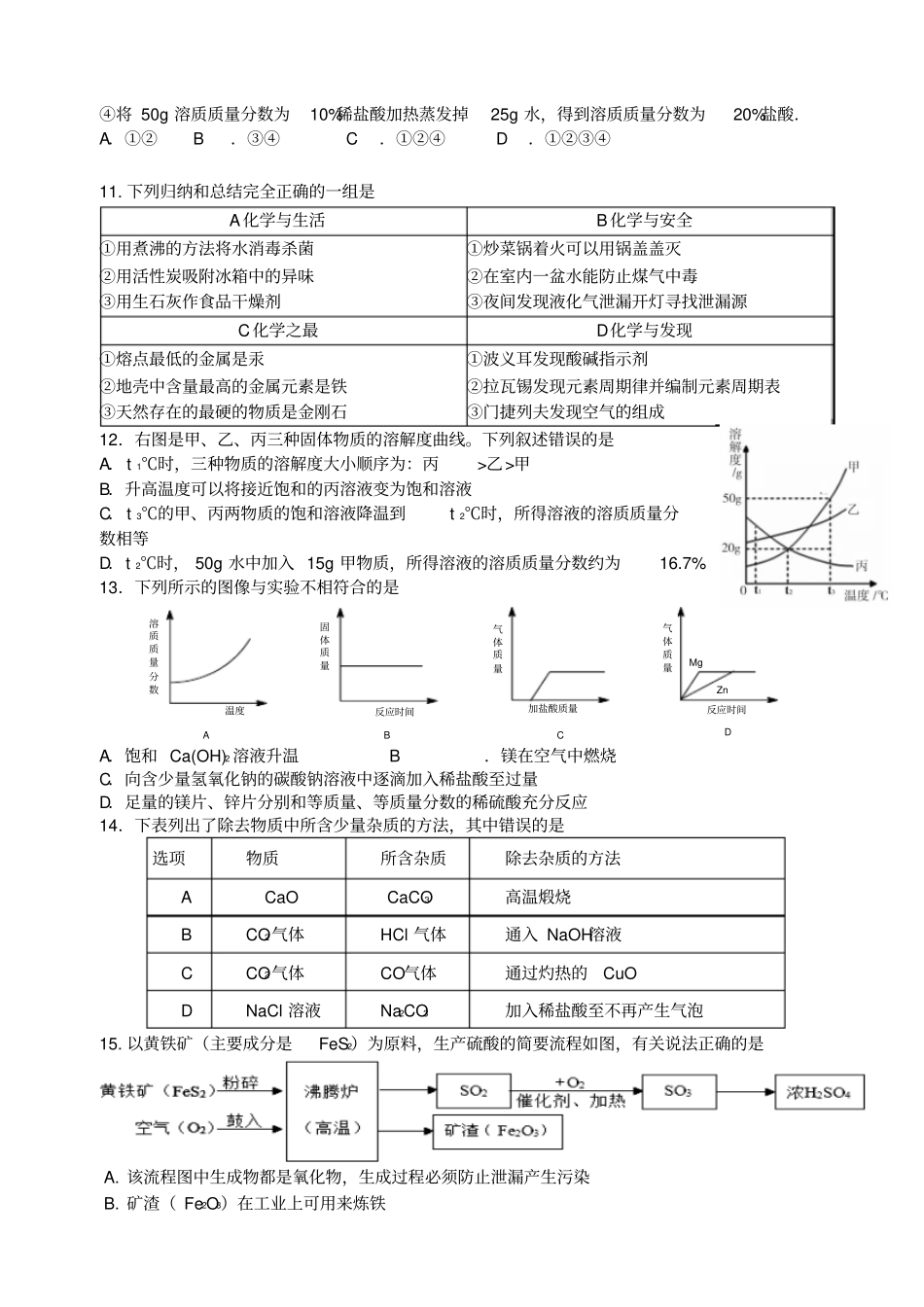 泰兴城黄北区初三化学第一次月考试题_第2页