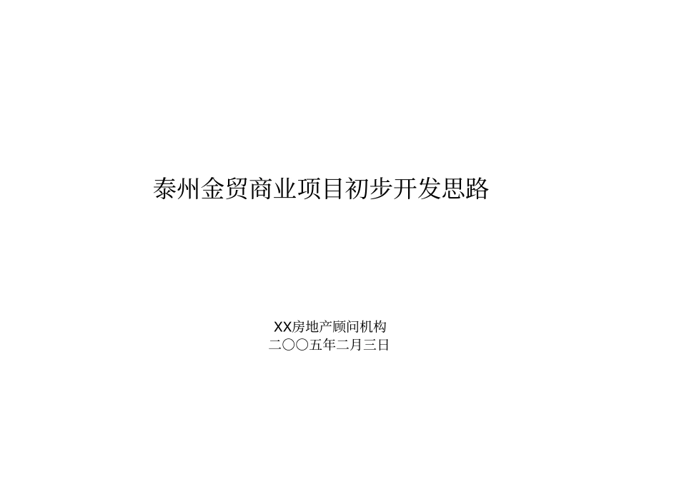 泰州金贸商业项目初步开发思路_第1页