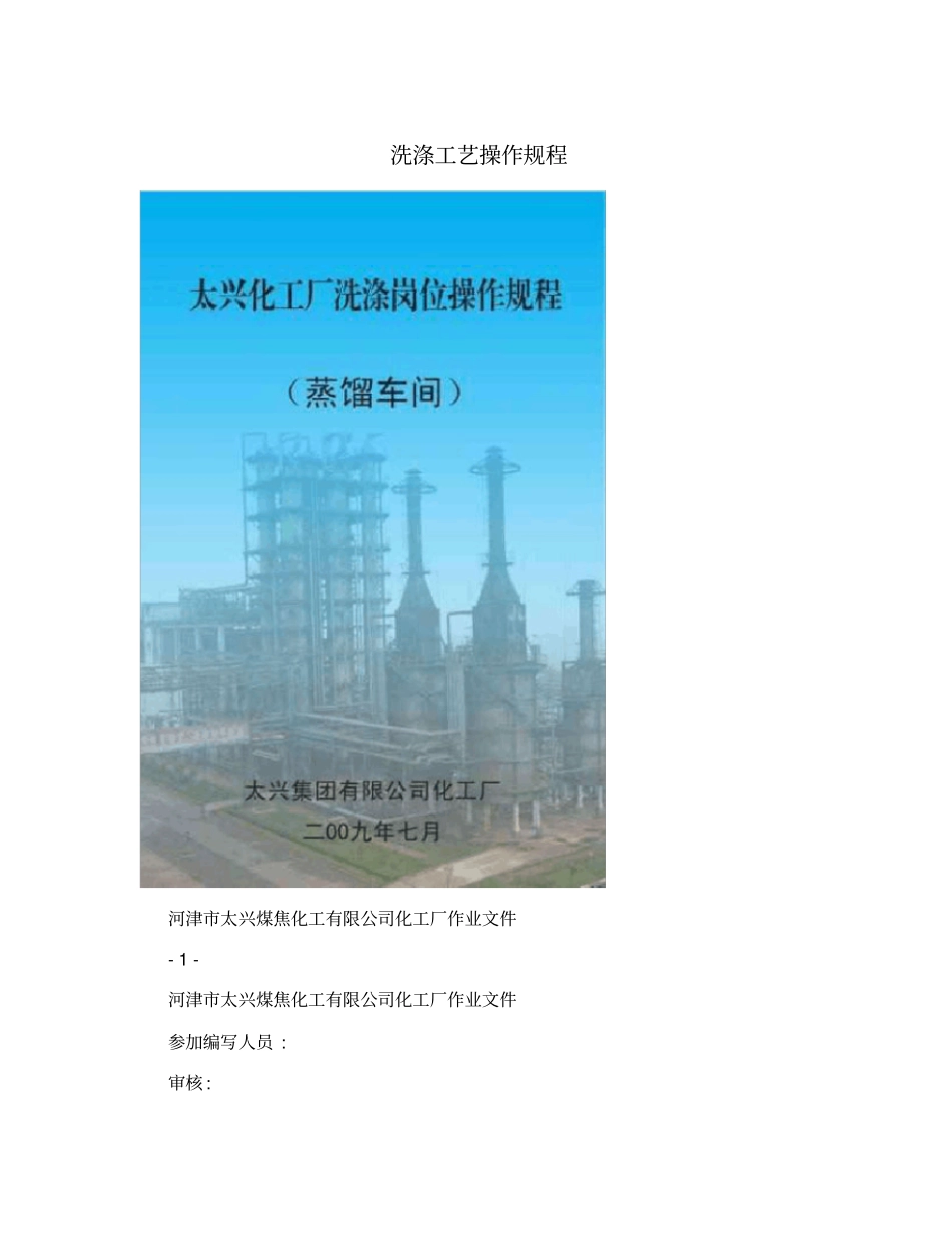 洗涤工艺操作规程_第1页