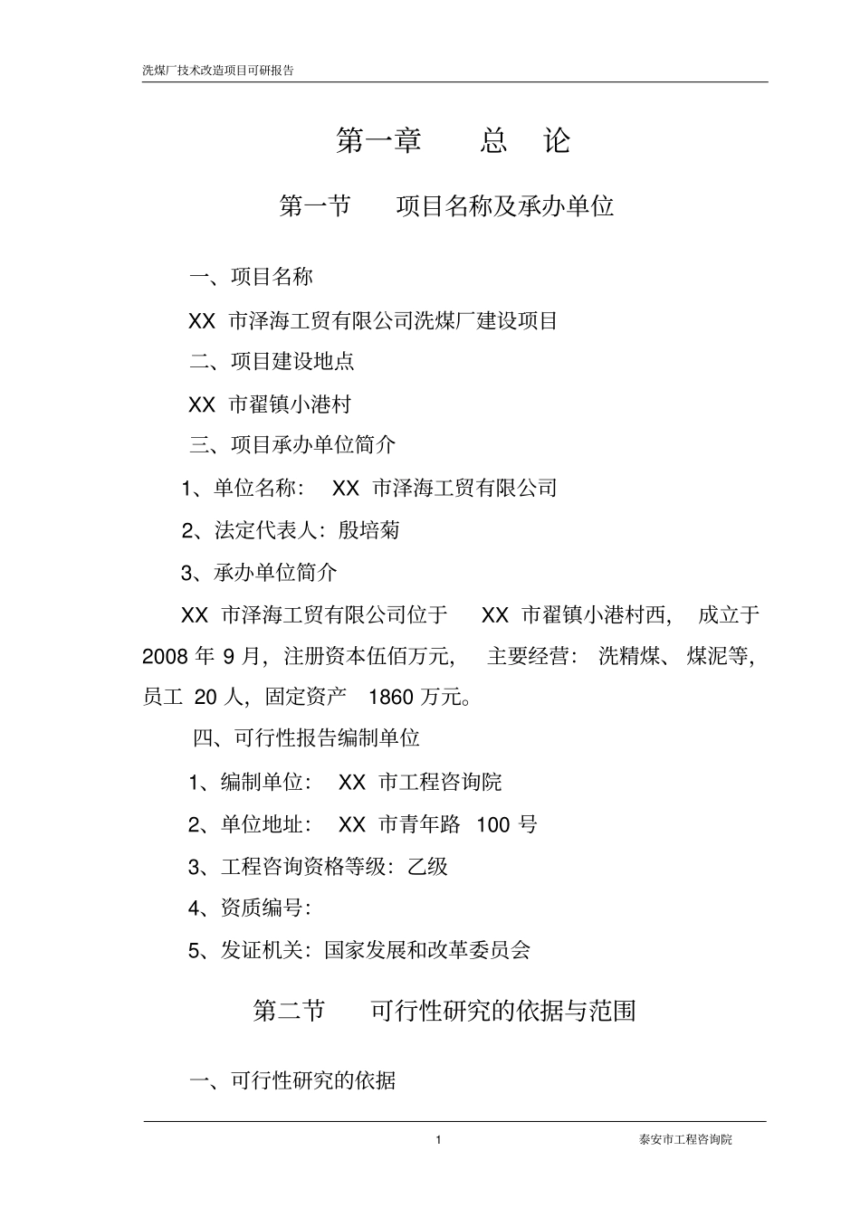 洗煤厂建设项目可行性研究报告_第3页