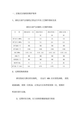 活塞压缩机重点讲义资料