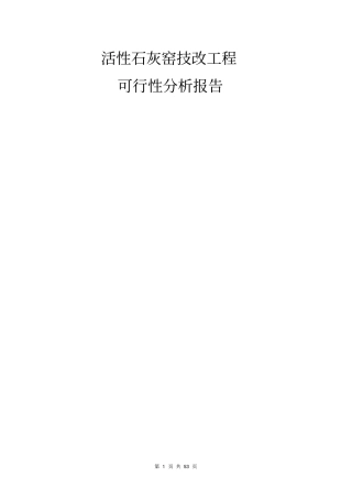 活性石灰窑技改工程可行性研究报告