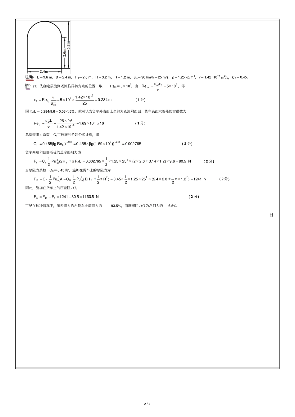 流体力学Ⅰ试卷A标准答案_第2页
