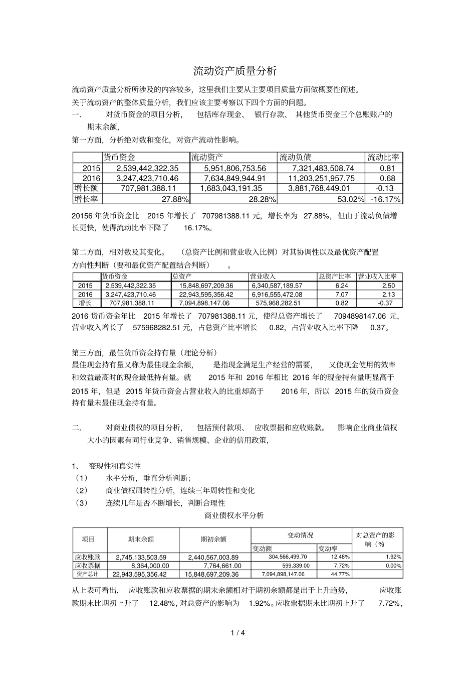 流动资产质量分析报告_第1页