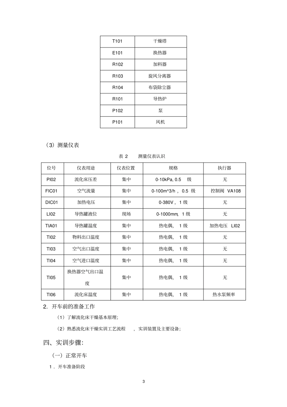 流化床干燥装置实训操作手册大全_第3页