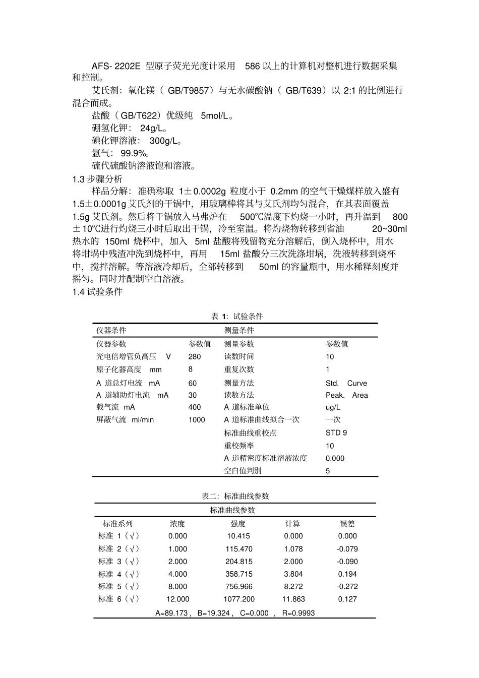 浅析原子荧光光谱法对煤中砷测定中的不确定度对结果的影响momo汇总_第2页
