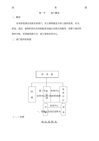 济南名仕学府酒店规章制度房务部