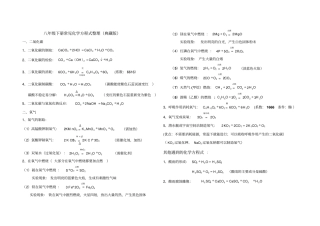 浙教版八年级下册常用常见的化学方程式