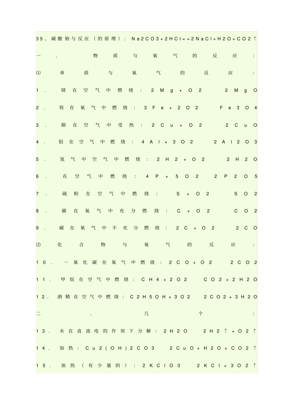 浙教版初中化学方程式_第3页