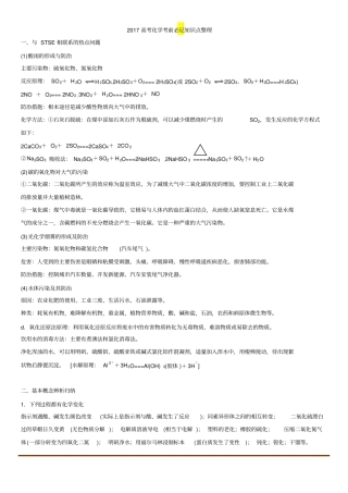浙江化学高考考前必看知识点