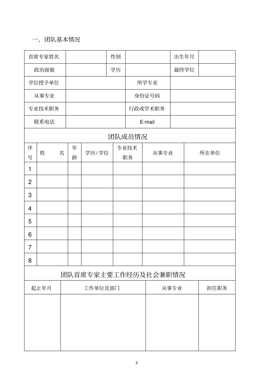 浙江林学院教学创新团队申报表_第2页