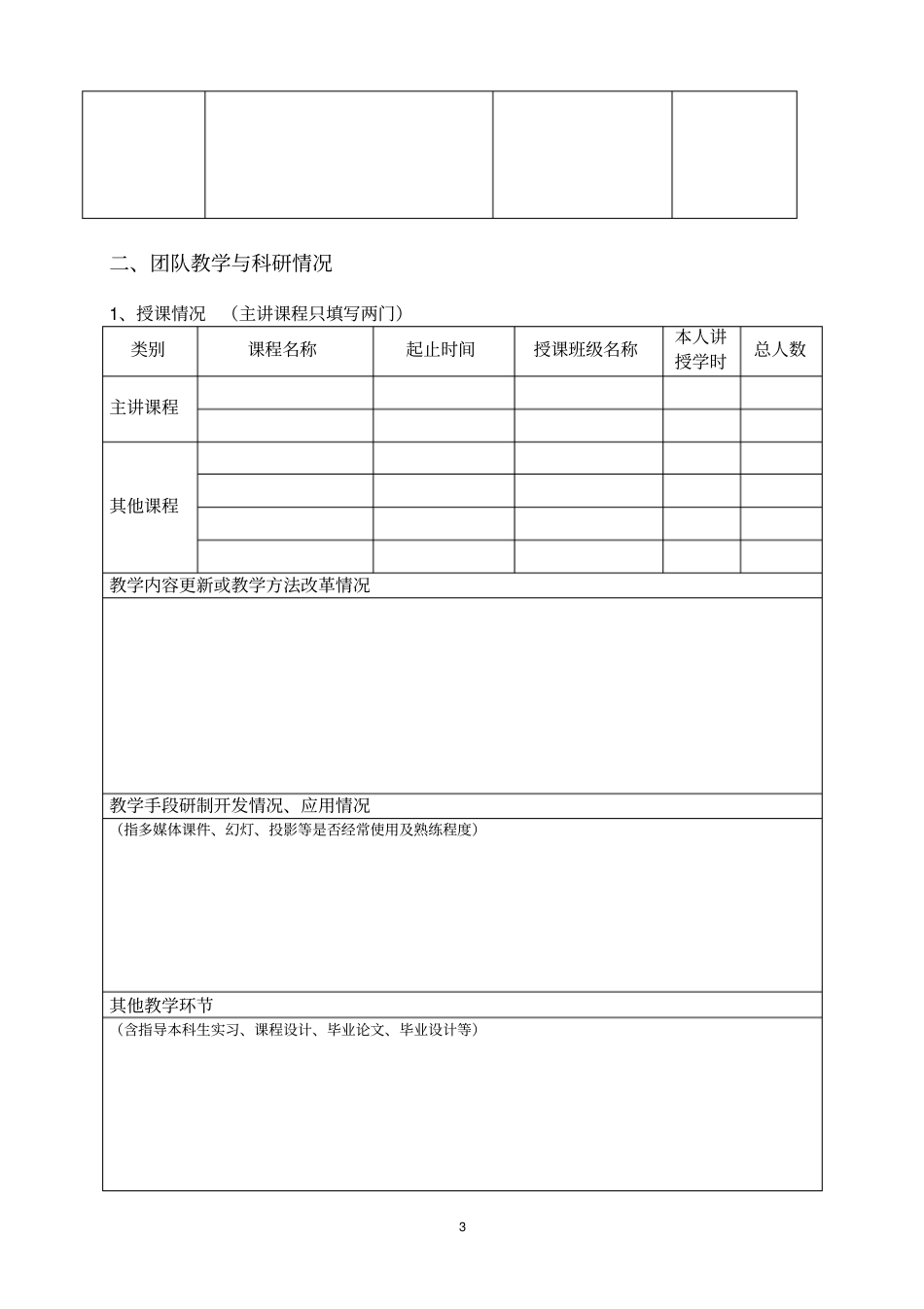 浙江林学院教学创新团队申报表_第3页