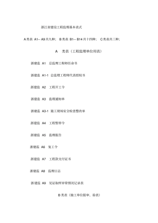 浙江现场监理用表
